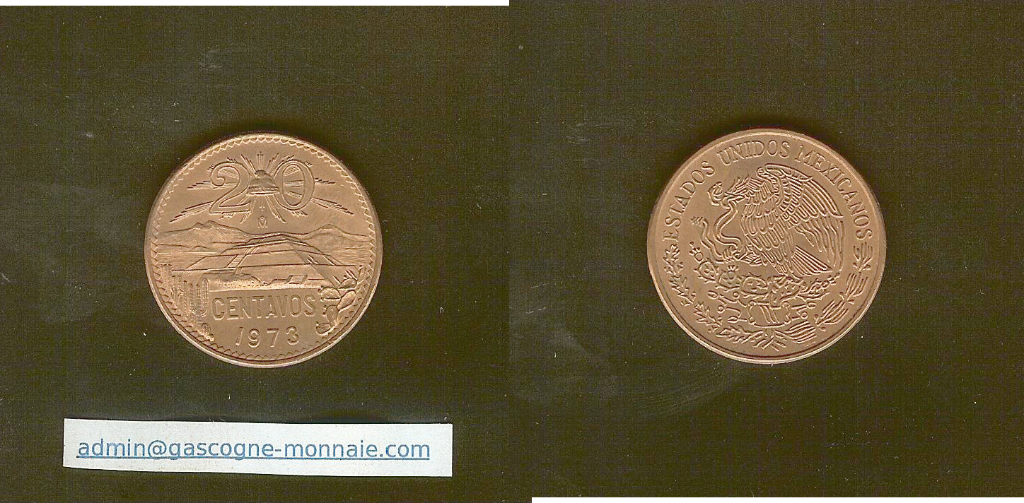 Mexique 20 centavos 1973 FDC-